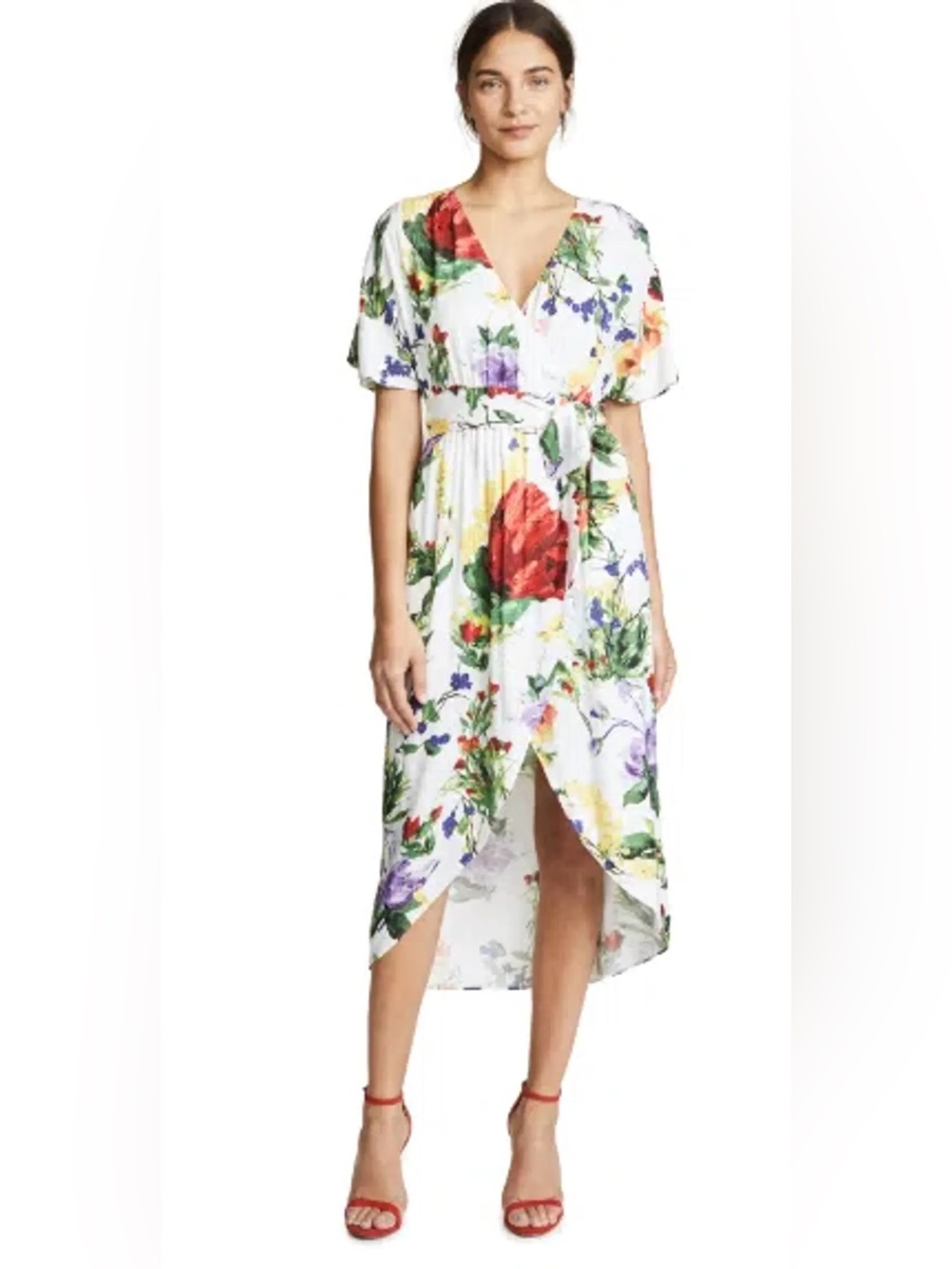 Alice + Olivia Clarine Wrap Dress in Wildflower Print Size 6